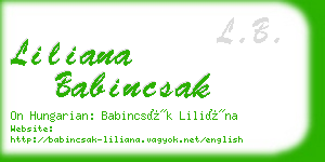 liliana babincsak business card